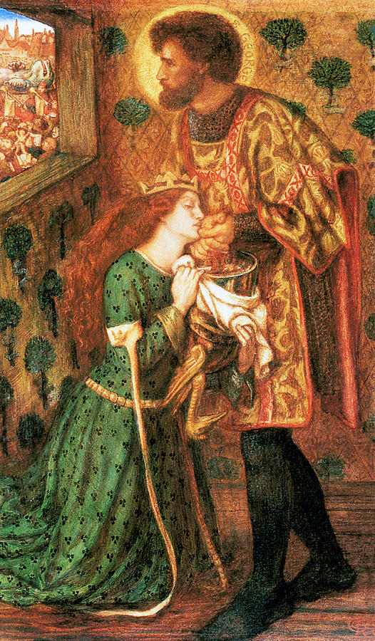 George and the Princess Sbara Painting by Dante Gabriel Rossetti