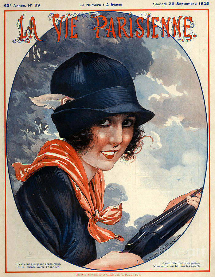 Hat Drawing - 1920s France La Vie Parisienne Magazine #85 by The Advertising Archives