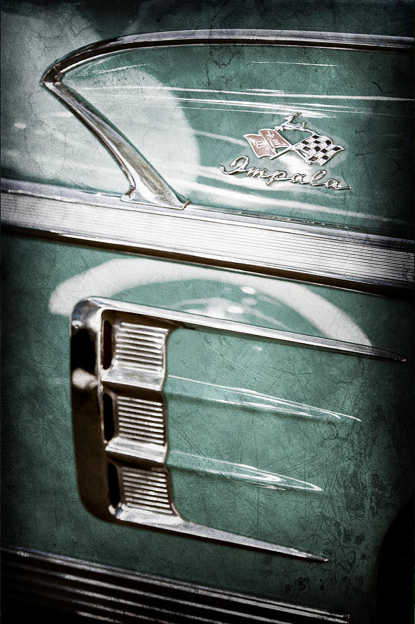 1958 Chevrolet Impala Emblem #9 Photograph by Jill Reger