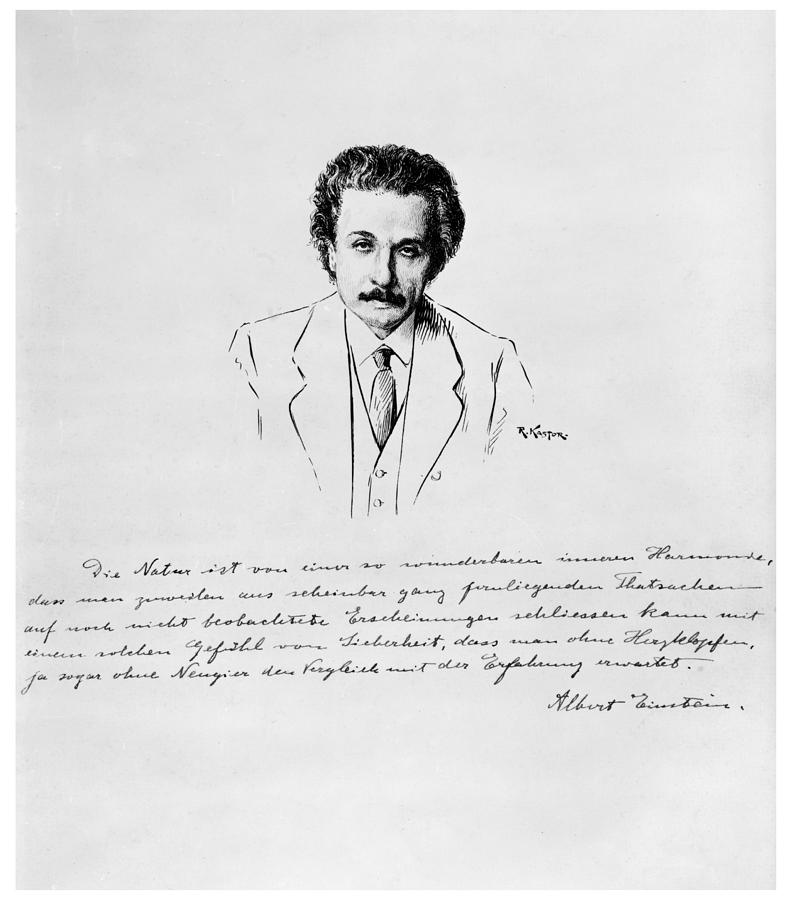 Albert Einstein (1879-1955) #9 Drawing by Granger