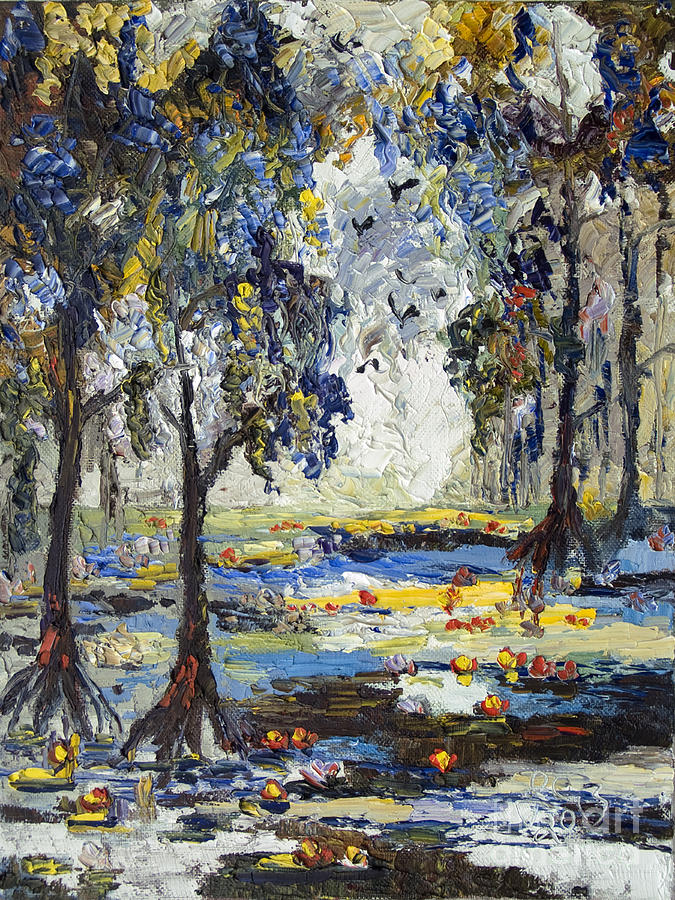 9 AM In The Okefenokee Georgia Painting by Ginette Callaway