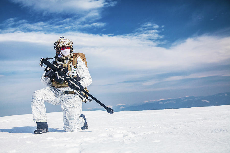 Army Soldier With Sniper Rifle Photograph by Oleg Zabielin - Pixels