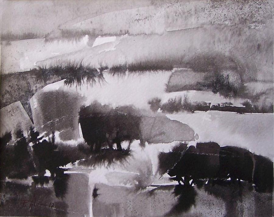 Black and White #9 Painting by Abri Art