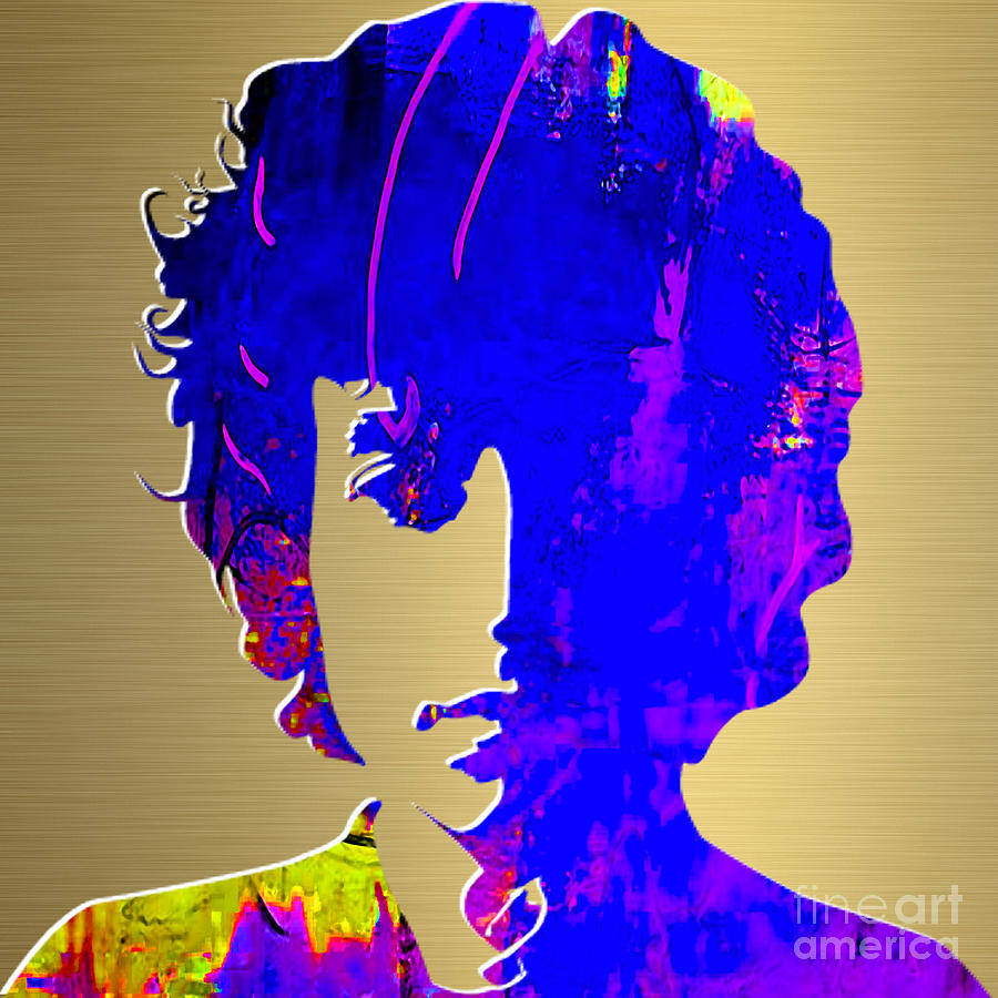 Bob Dylan Gold Series #6 Mixed Media by Marvin Blaine