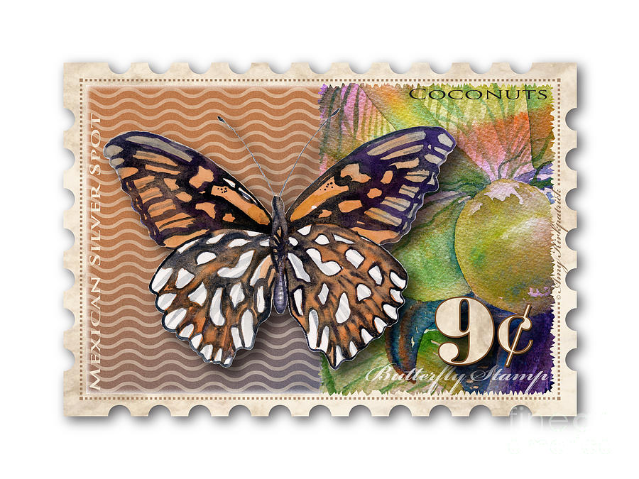 9 Cent Butterfly Stamp Painting