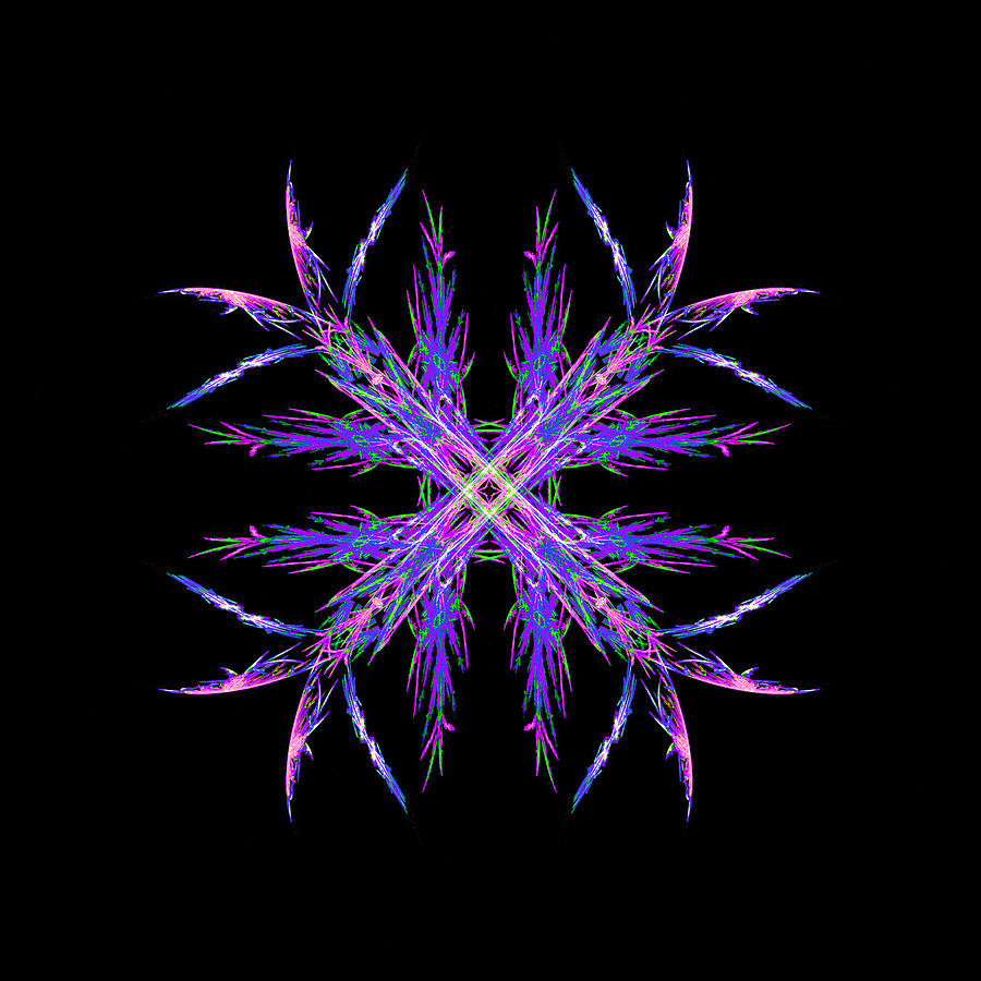 Colorful Crystalline Snowflake #10 Painting by Bruce Nutting