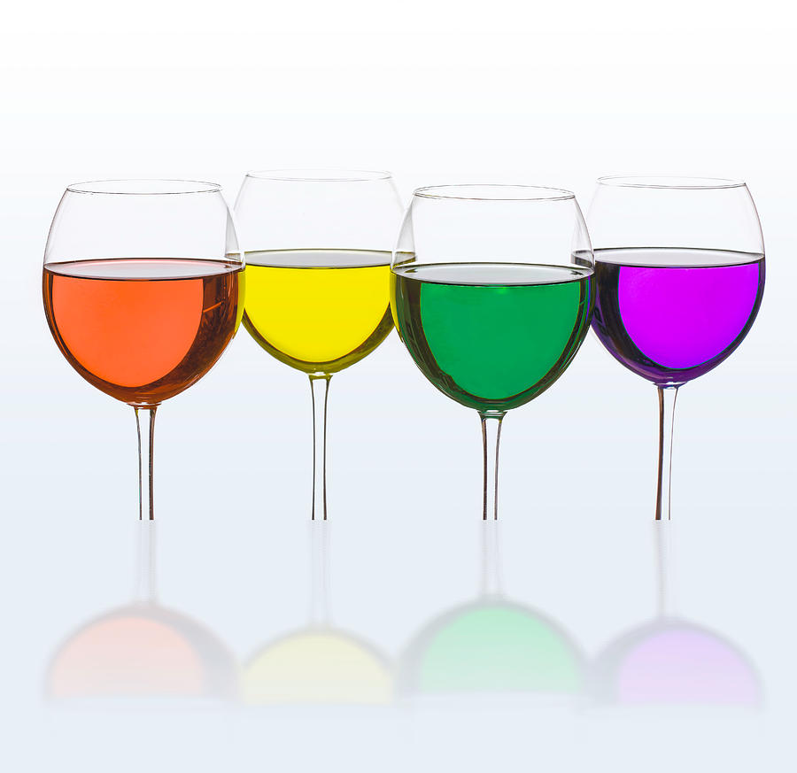 Colorful Wine Glasses #9 Photograph by Peter Lakomy