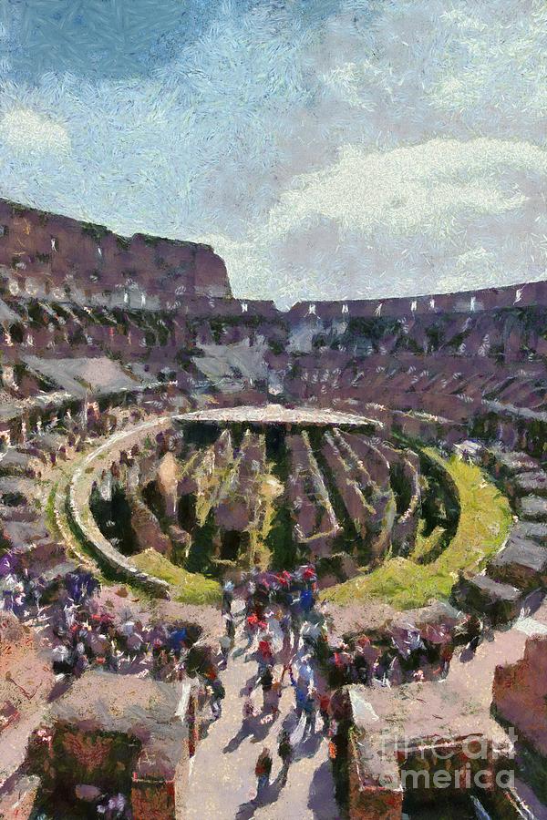 Colosseum in Rome #13 Painting by George Atsametakis
