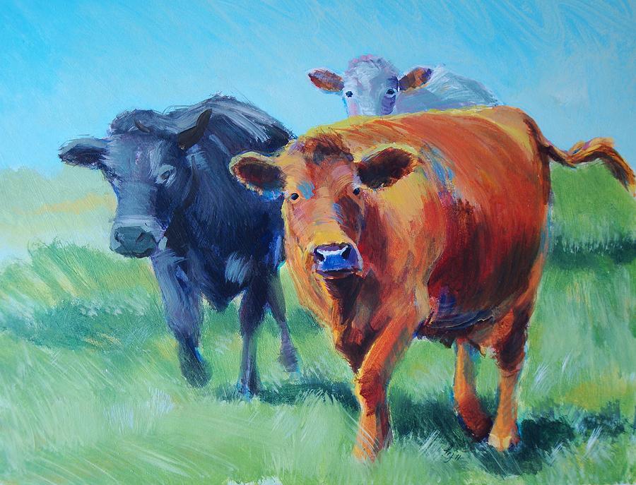 Cows #9 Painting by Mike Jory