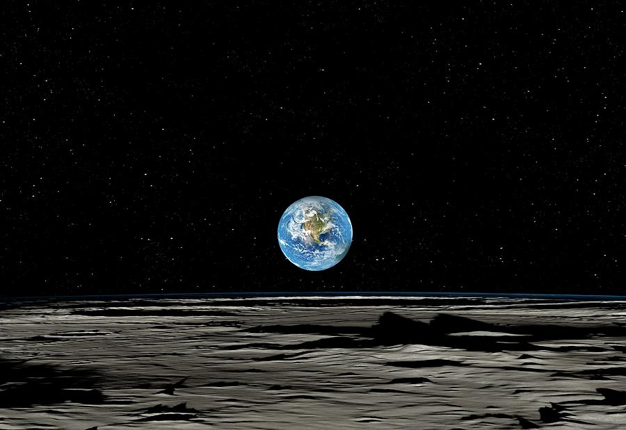 Earthrise Over The Moon #9 Photograph by Detlev Van Ravenswaay