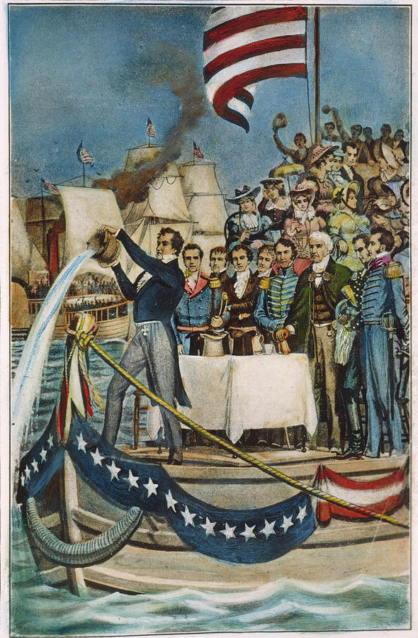 Erie Canal Opening, 1825 Drawing by Granger