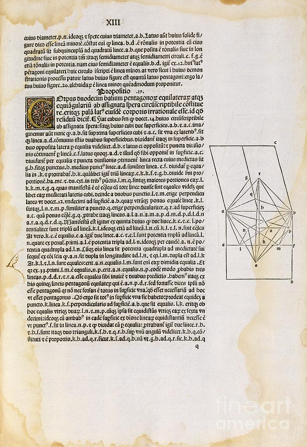 Euclids Elements Of Geometry, 1482 #9 Photograph by Royal Astronomical Society
