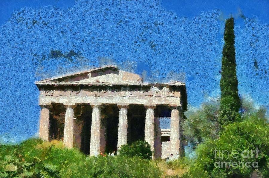Hephaestus temple #4 Painting by George Atsametakis