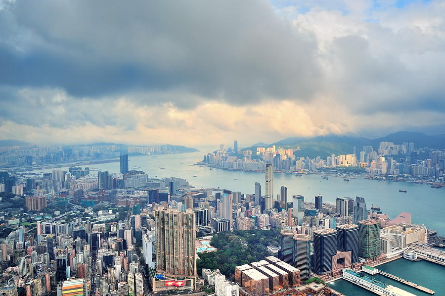 Hong Kong aerial view #9 Photograph by Songquan Deng