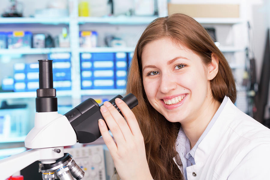 Lab Technician Using Microscope Photograph by Wladimir Bulgar/science Photo Library Pixels