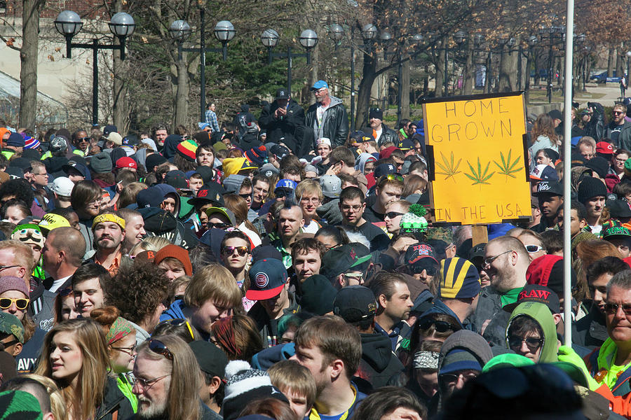 University Of Michigan Photograph - Legalisation Of Marijuana Rally #9 by Jim West