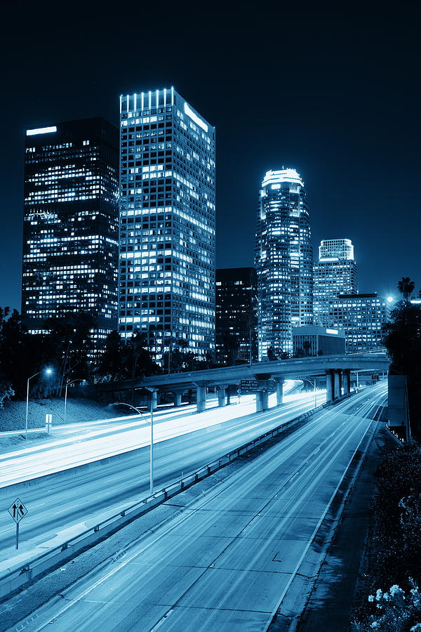 Los Angeles at night #9 Photograph by Songquan Deng