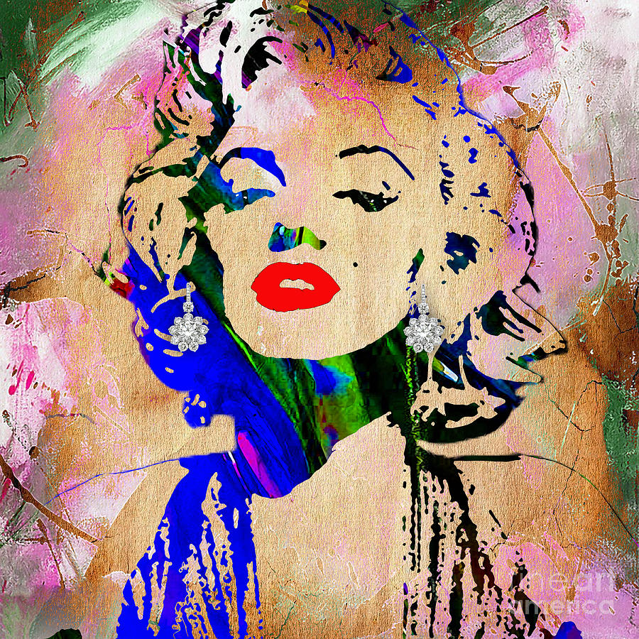 Marilyn Monroe Diamond Earring Collection #9 Mixed Media by Marvin Blaine