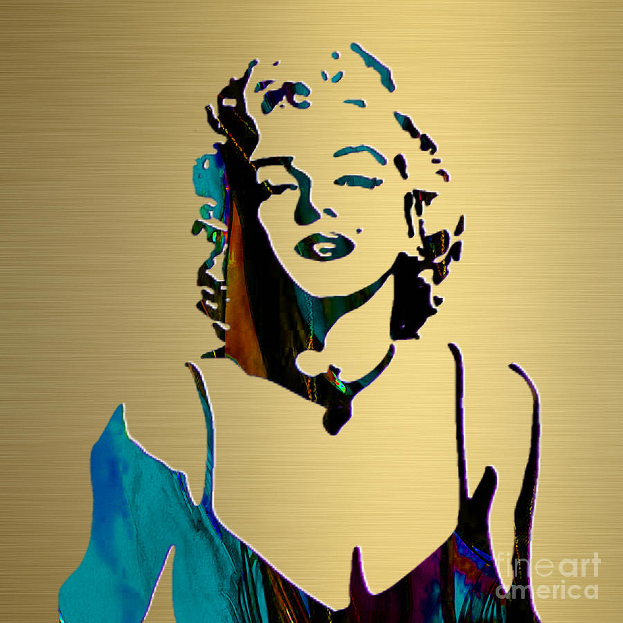 Marilyn Monroe Gold Series #9 Mixed Media by Marvin Blaine