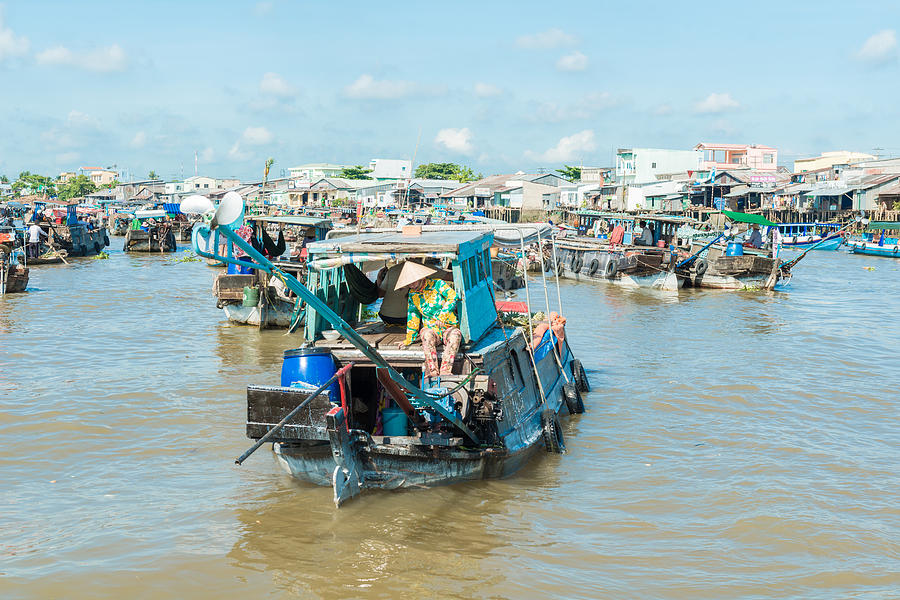 Transportation Photograph - Mekong floating market #9 by Nikita Buida