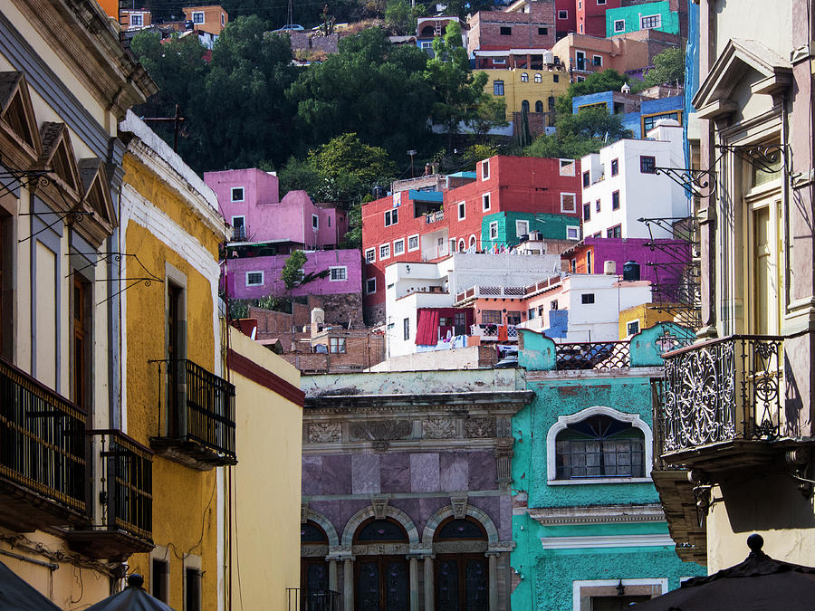 Architecture Photograph - Mexico, Guanajuato, Colorful Back Alley #9 by Terry Eggers