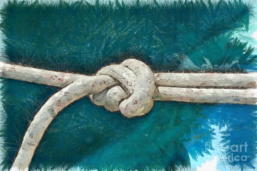 Rope Painting - Nautical knots #4 by George Atsametakis