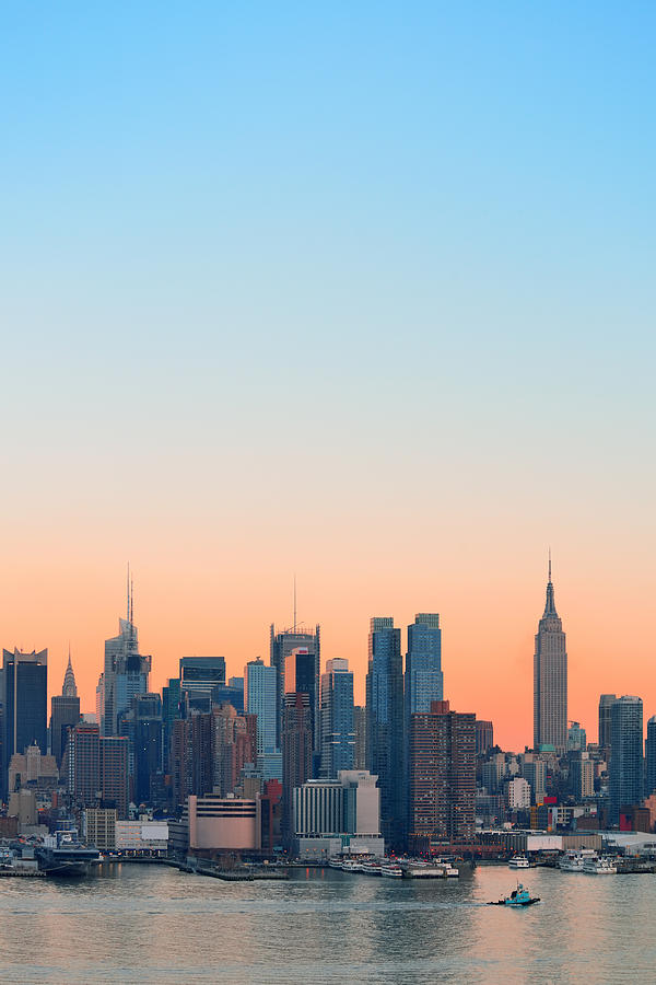 New York City sunset #9 Photograph by Songquan Deng
