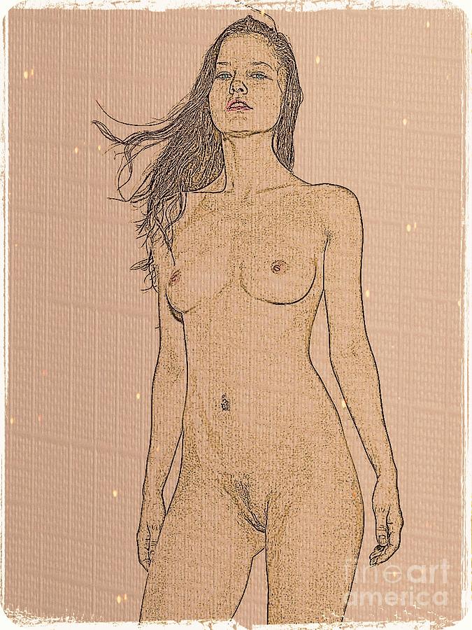 Nude Digital Art - Nude Girl #9 by K Eric