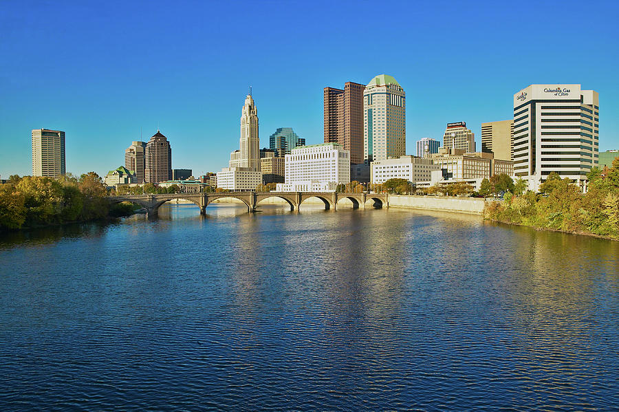 Scioto River And Columbus Ohio Skyline Photograph by Panoramic Images ...