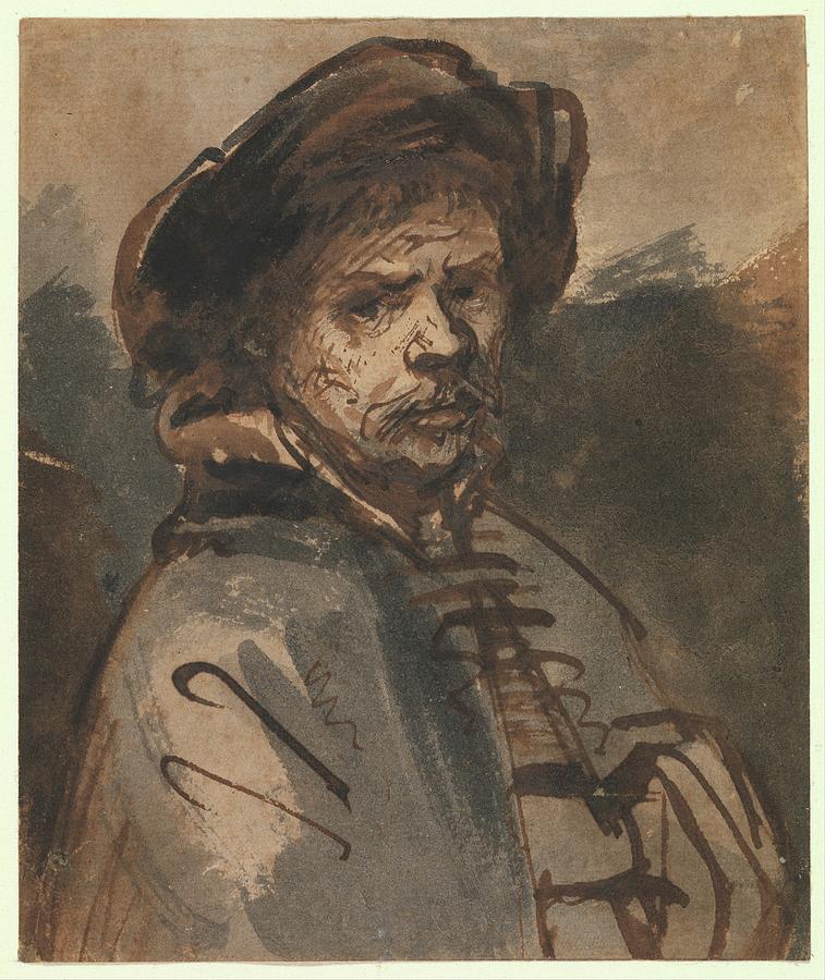 Self Portrait Drawing By Rembrandt