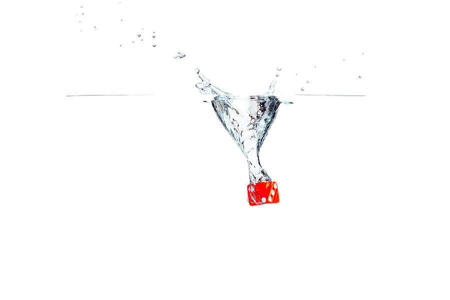 Splashing Dice #9 Photograph by Peter Lakomy