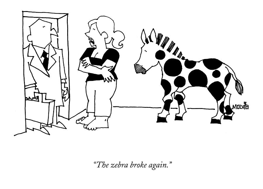 The Zebra Broke Again Drawing by Ariel Molvig