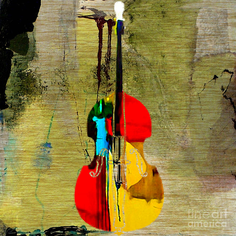 Upright Bass Mixed Media - Upright Bass #10 by Marvin Blaine