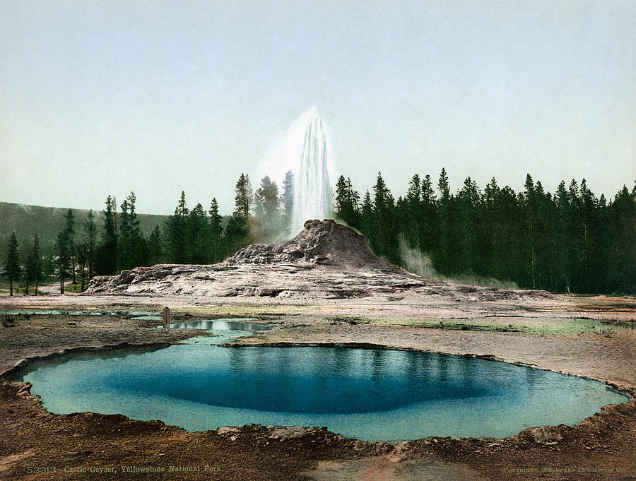 Yellowstone National Park Painting - Yellowstone Park Geyser #9 by Granger
