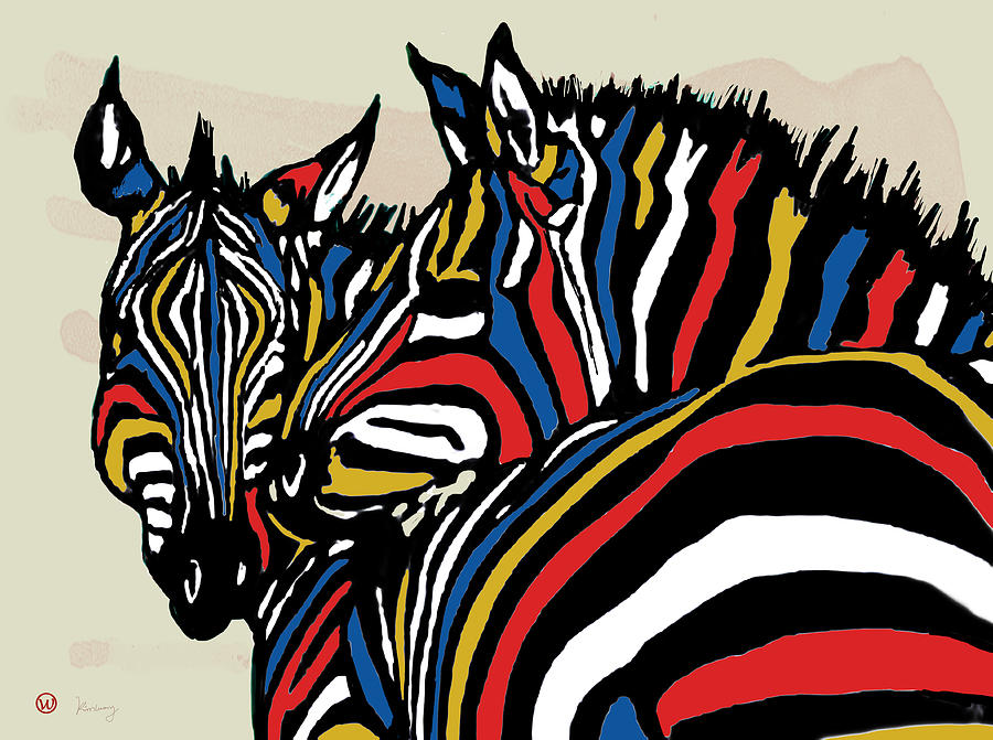 Zebra - stylised drawing art poster Drawing by Kim Wang - Fine Art America