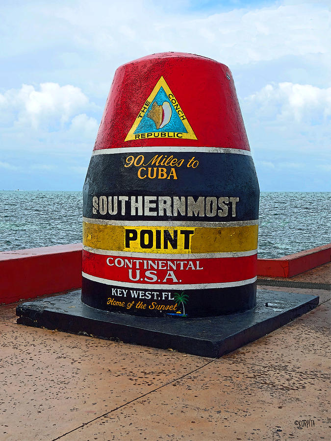 Southernmost Point Key West - 90 Miles to Cuba Photograph by Rebecca Korpita