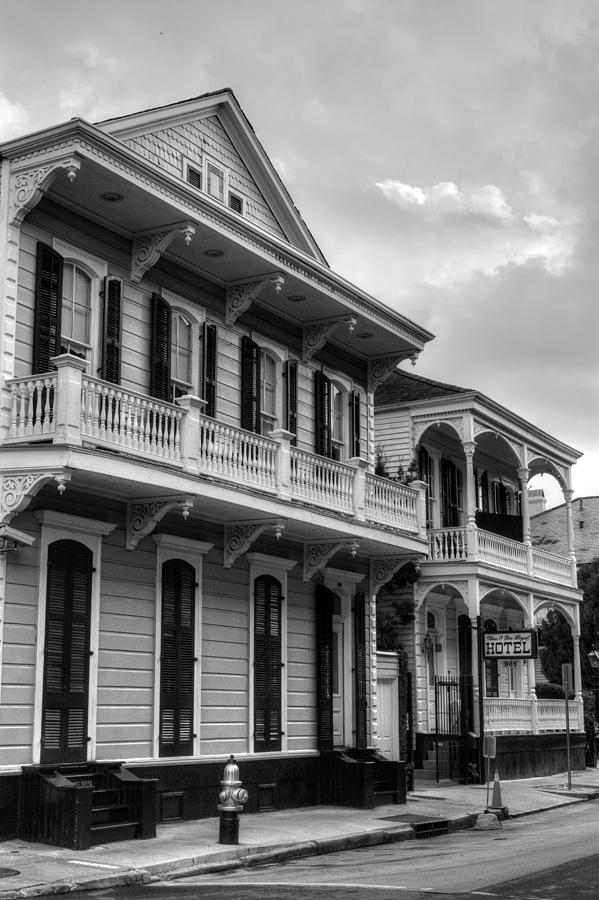 New Orleans Photograph - 903 and 905 Royal Street in Black and White by Greg and Chrystal Mimbs