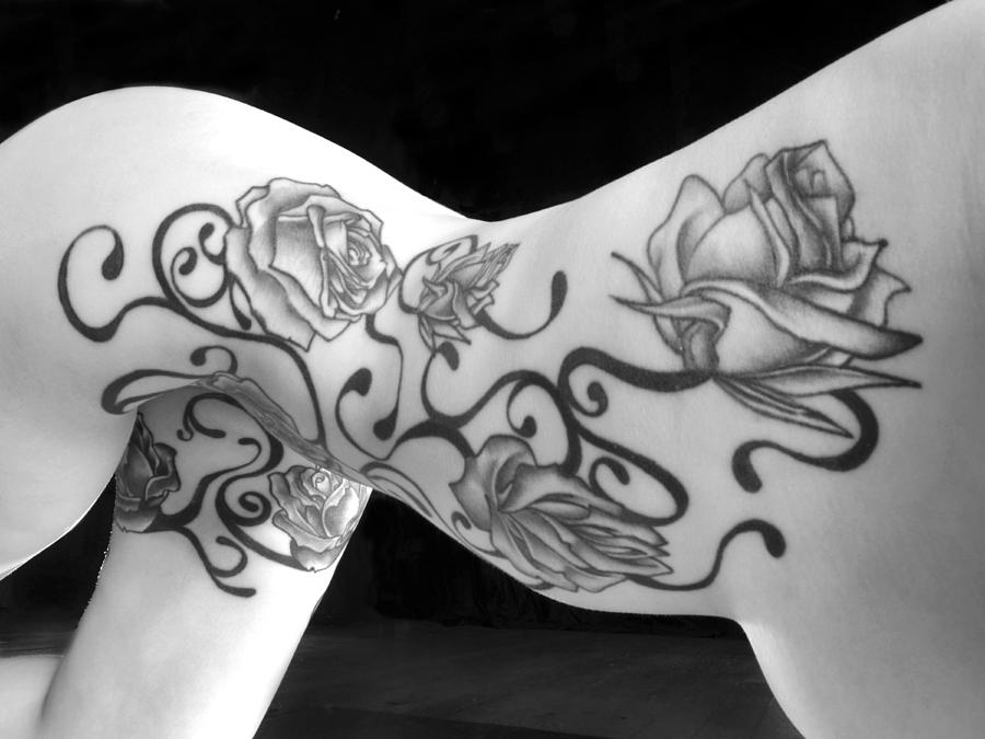 9085 Black Rose Tattoo Nude  Photograph by Chris Maher