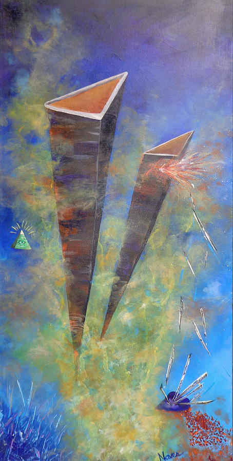 911 Abstract Painting by Deborah Naves