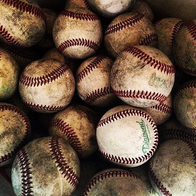 Sports Photograph - Bucket of Baseballs by Jonathan Keane