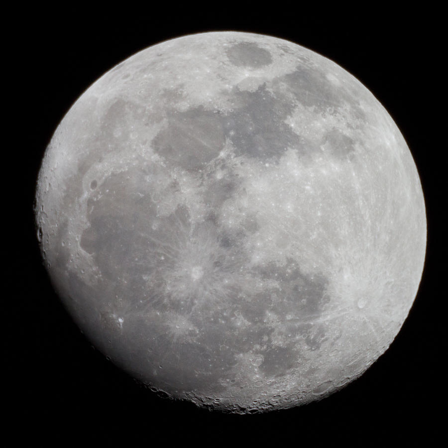 94 Percent Waxing Gibbous Moon Photograph by BG Boyd - Fine Art America