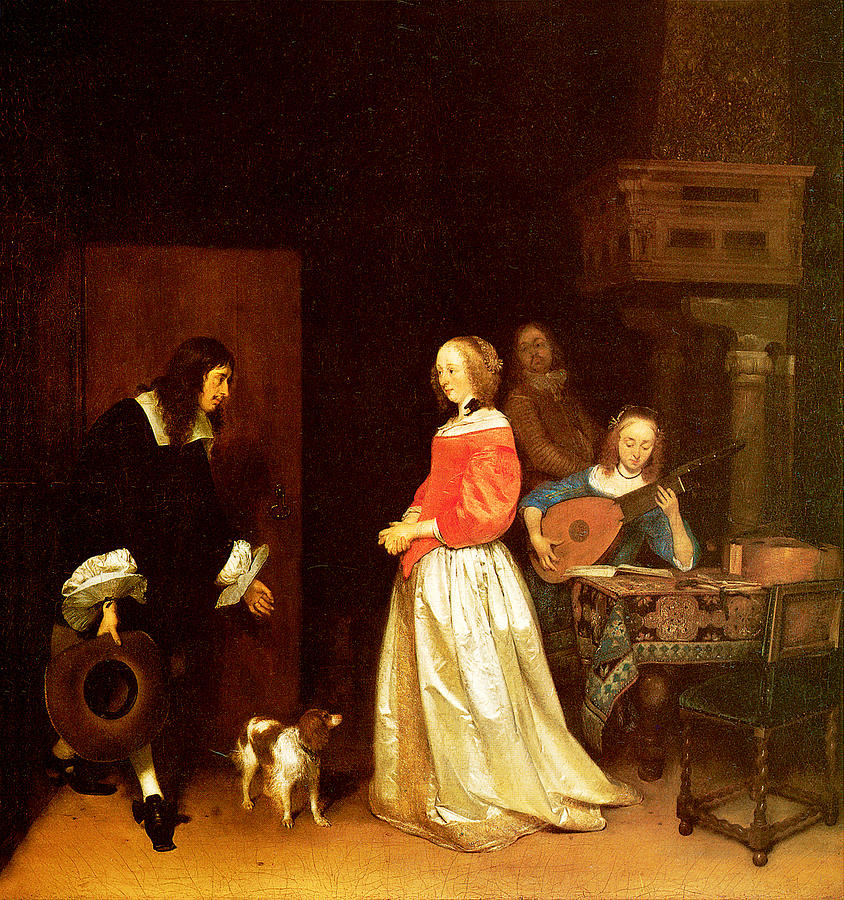 The Suitors Visit #1 Painting by Gerard Terborch