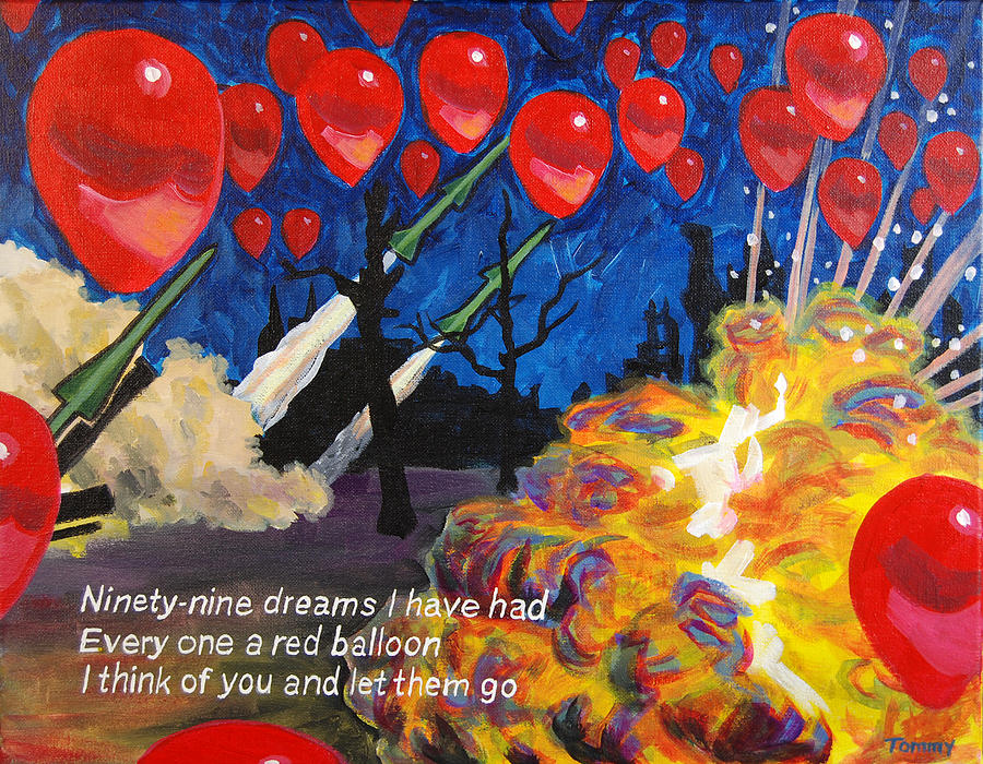 99 Red Balloons Painting by Tommy Midyette