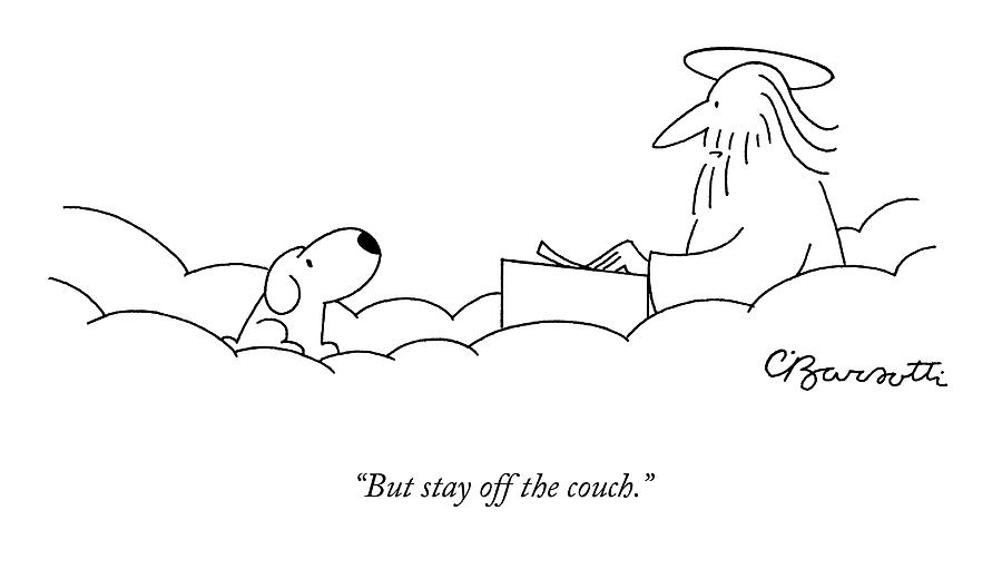 But Stay Off The Couch Drawing by Charles Barsotti