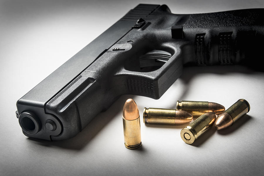 9mm Handgun With Bullets Photograph by Gary S Chapman
