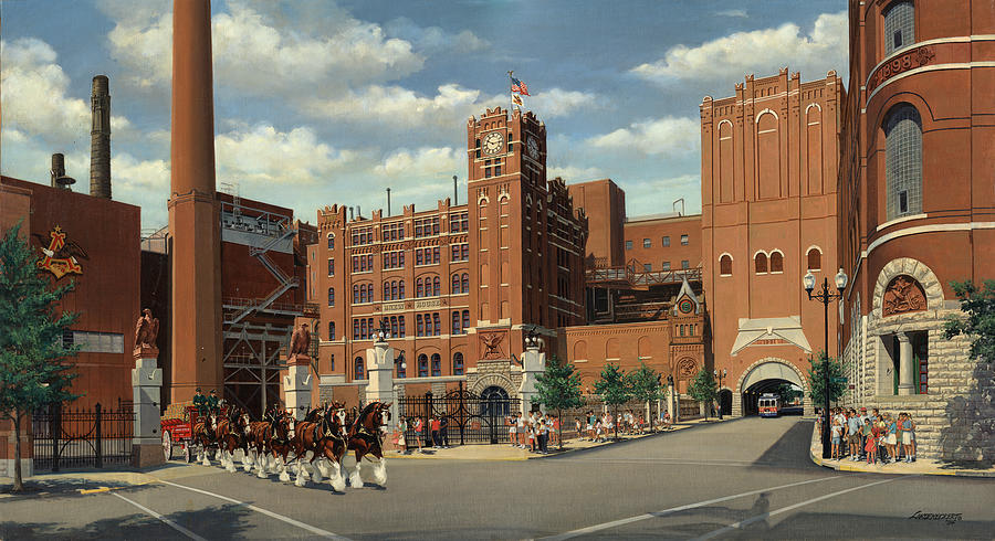 St. Louis Painting - 9th and Pestalozzi Brewery by Don  Langeneckert