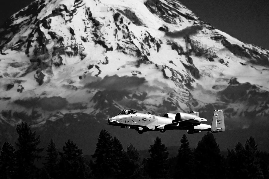 A-10 Over Mt. Rainier Photograph by Chris McKenna