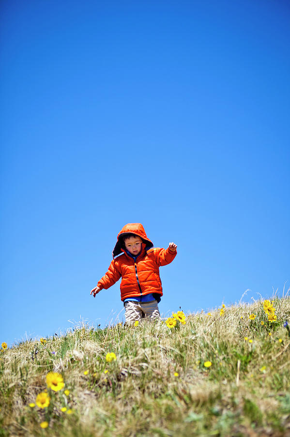 Adolescence Photograph - A 2 Year Old Hikes And Frolics by Steve Glass