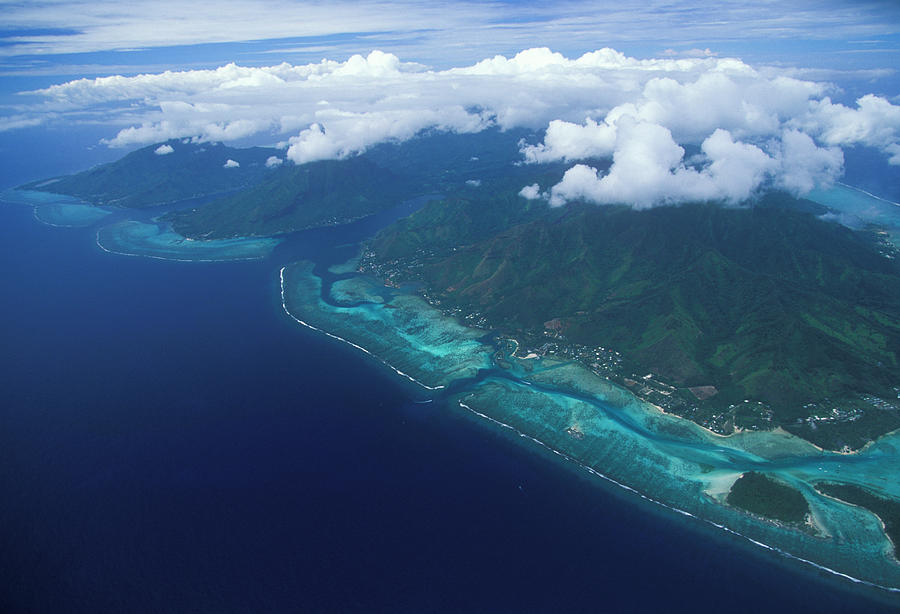 A Aerial View Of The Tuamotus Islands Photograph by Peter Mcbride ...