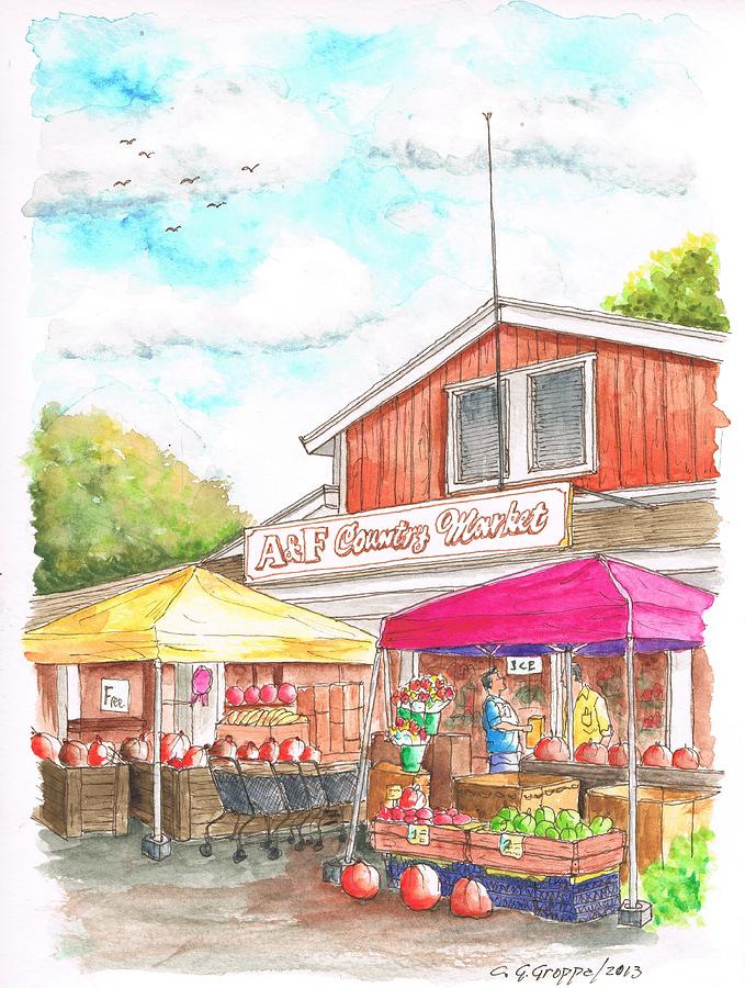A and F Country Market in Oxnard, California Painting by Carlos G Groppa